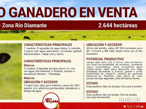 Campo en Venta en General Alvear, Mendoza