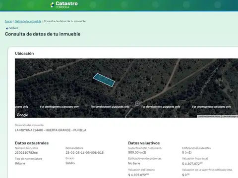 Terreno en Venta en La Falda, Punilla