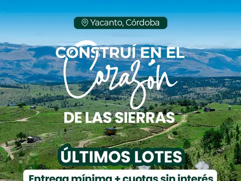 Terreno en Venta en Yacanto Calamuchita, Calamuchita
