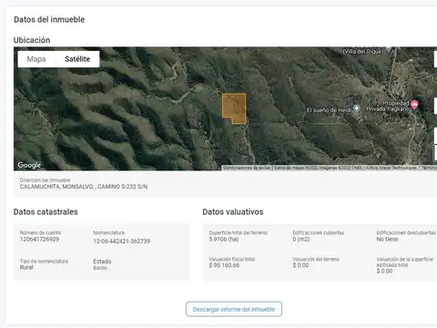 Campo en Venta en Villa del Dique, Calamuchita