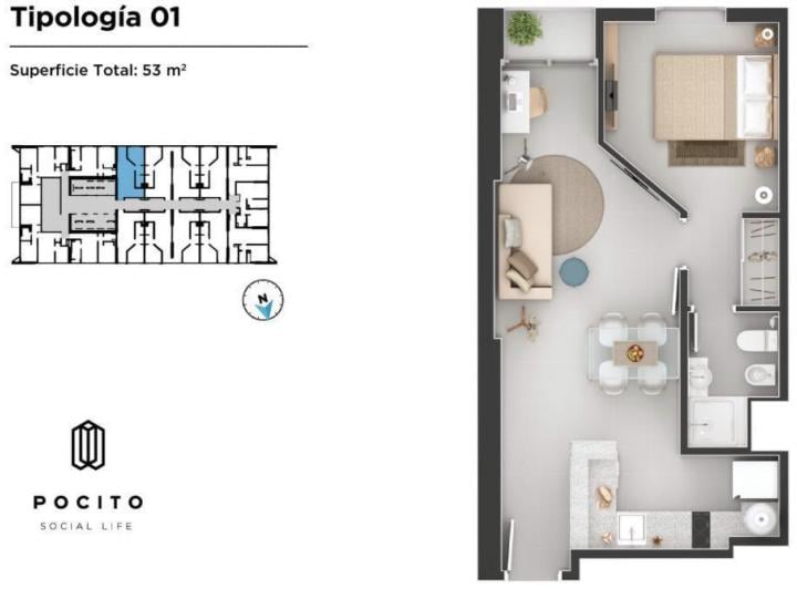 Departamento · 40m² · 2 Ambientes