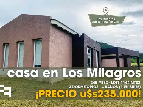 Casa en Venta en Los Milagros, Santa Rosa de Calamuchita
