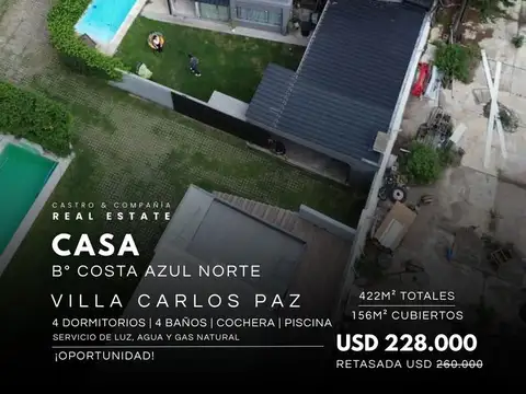 Casa en Venta en Costa Azul, Villa Carlos Paz