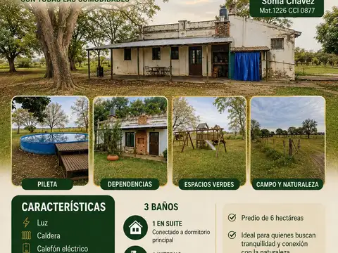 Casa en Alquiler en Campo del Medio, Garay