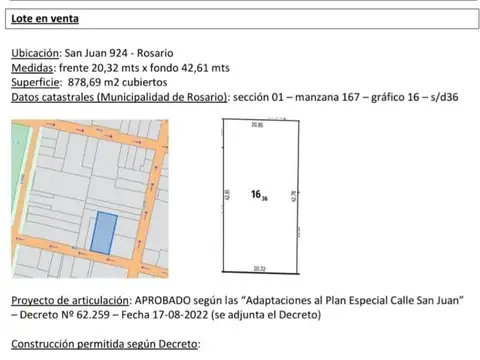 Terreno en Venta en Centro, Rosario