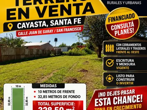 Terreno en Venta en Cayasta, Garay