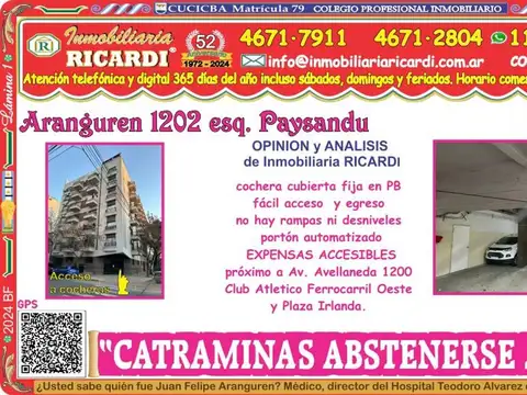 Cochera en Venta en Caballito, Capital Federal