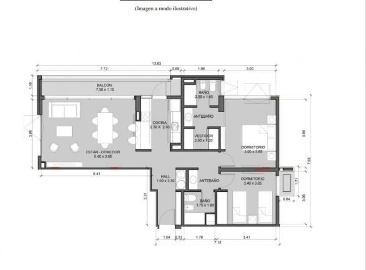 Departamento · 93m² · 2 Ambientes
