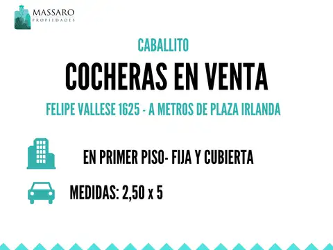 Cochera en Venta en Caballito, Capital Federal