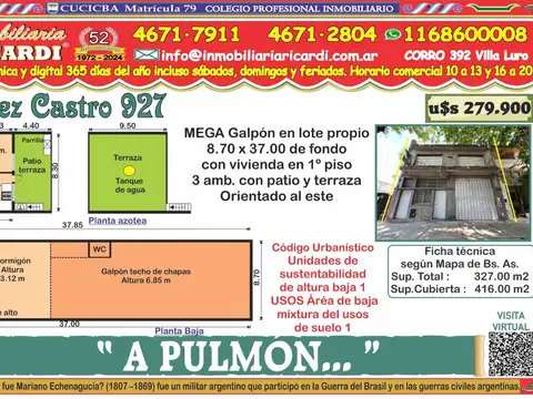 Galpón en Venta en Floresta, Capital Federal