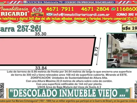 Terreno en Venta en Velez Sarsfield, Capital Federal