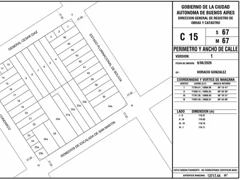Terreno en Venta en Villa del Parque, CABA