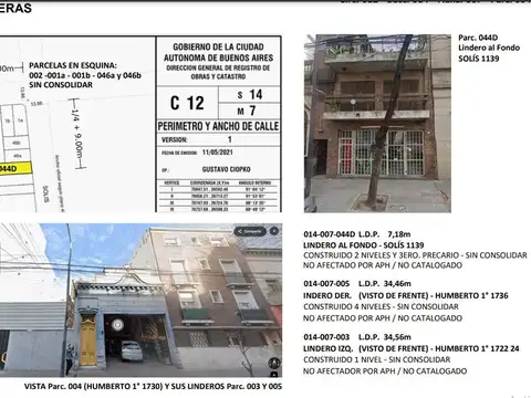 Terreno en Venta en San Cristóbal, CABA