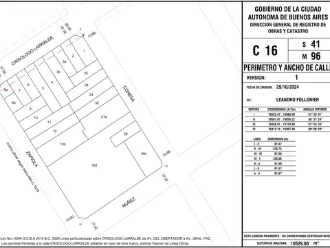 Terreno en Venta en Nuñez, Capital Federal