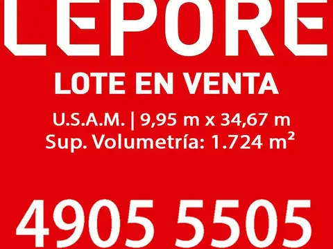 Terreno en Venta en Parque Chacabuco, CABA