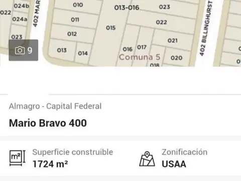 Terreno en Venta en Almagro, CABA