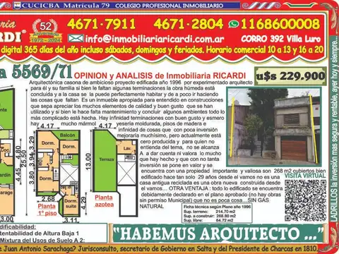 Casa en Venta en Villa Luro, Capital Federal