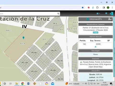 Campo en Venta en Parada Robles, Partido de Exaltación de la Cruz