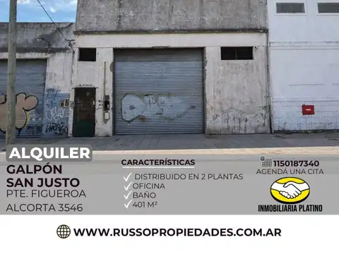 Galpón en Alquiler en San Justo, Partido de La Matanza