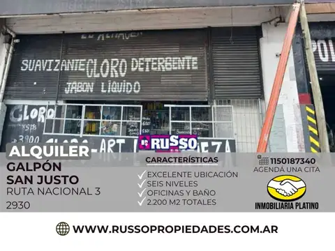 Galpón en Alquiler en San Justo, Partido de La Matanza