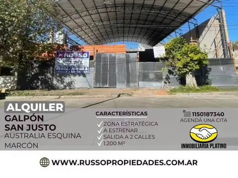 Galpón en Alquiler en San Justo, Partido de La Matanza