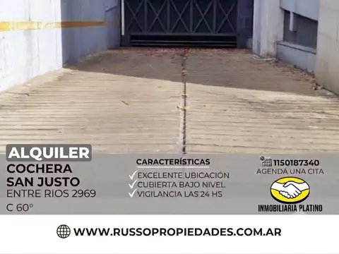 Cochera en Alquiler en San Justo, Partido de La Matanza