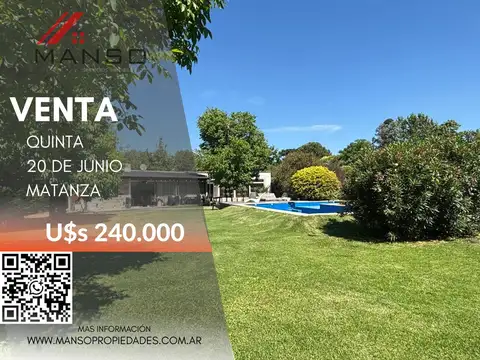 Quinta en Venta en 20 de Junio, Partido de La Matanza