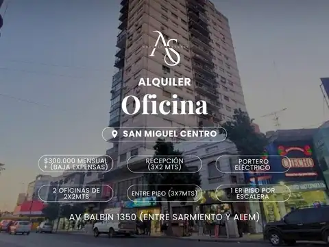 Oficina en Alquiler en San Miguel, Partido de San Miguel