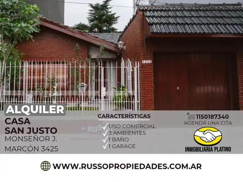 Casa en Alquiler en San Justo, Partido de La Matanza