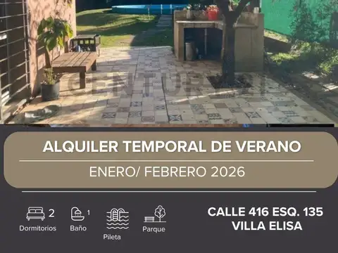 Casa en Alquiler en Villa Elisa, Partido de La Plata