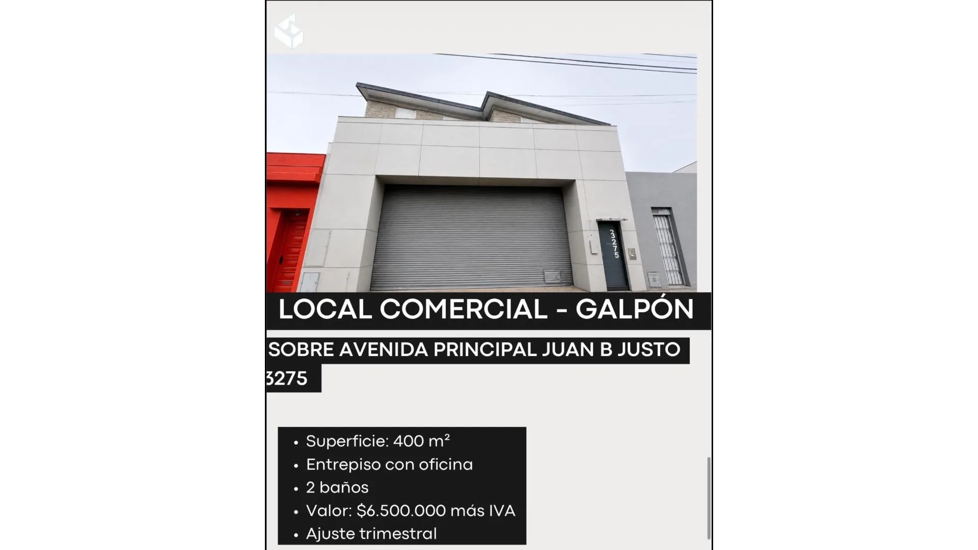 Local 400m2 sobre av. J. B.Justo