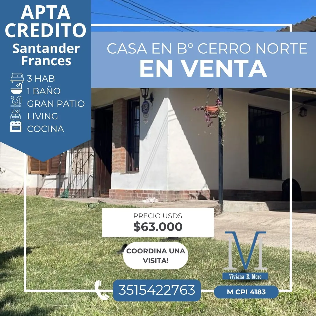 SE VENDE CASA EN CERRO NORTE - ARGÜELLO‼️