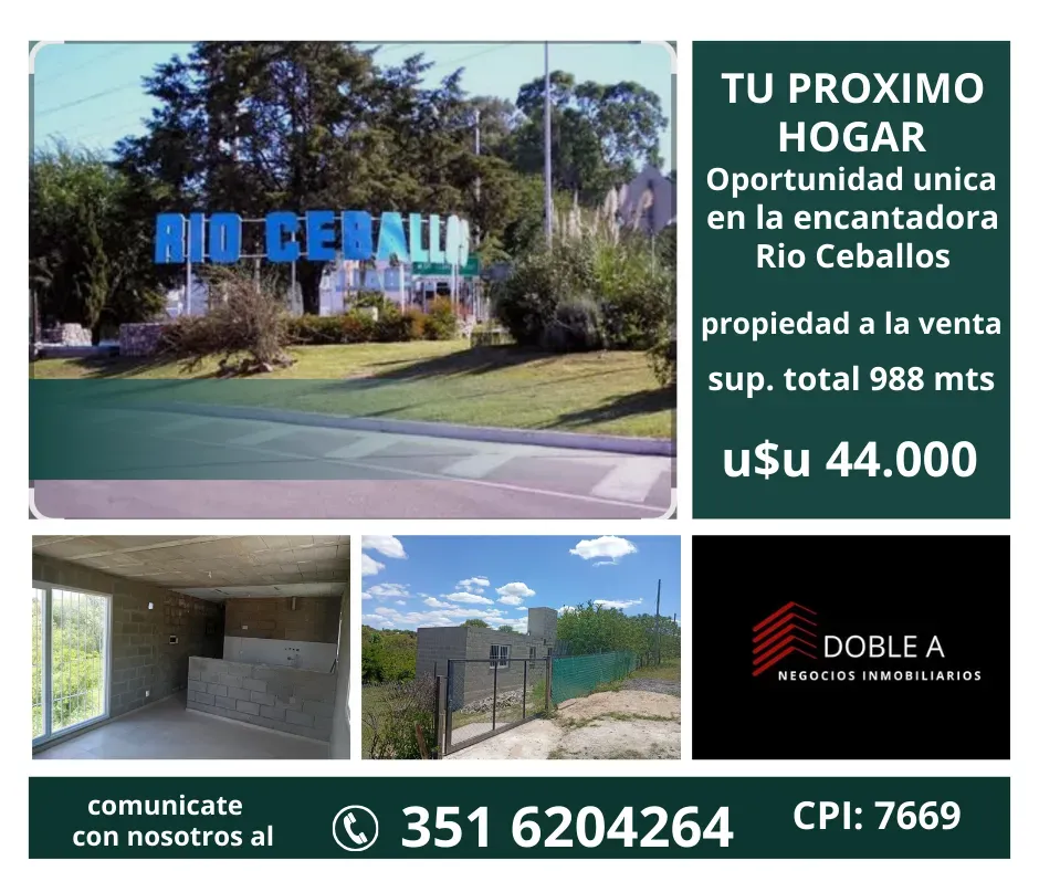 CASA EN VENTA RIO CEBALLOS