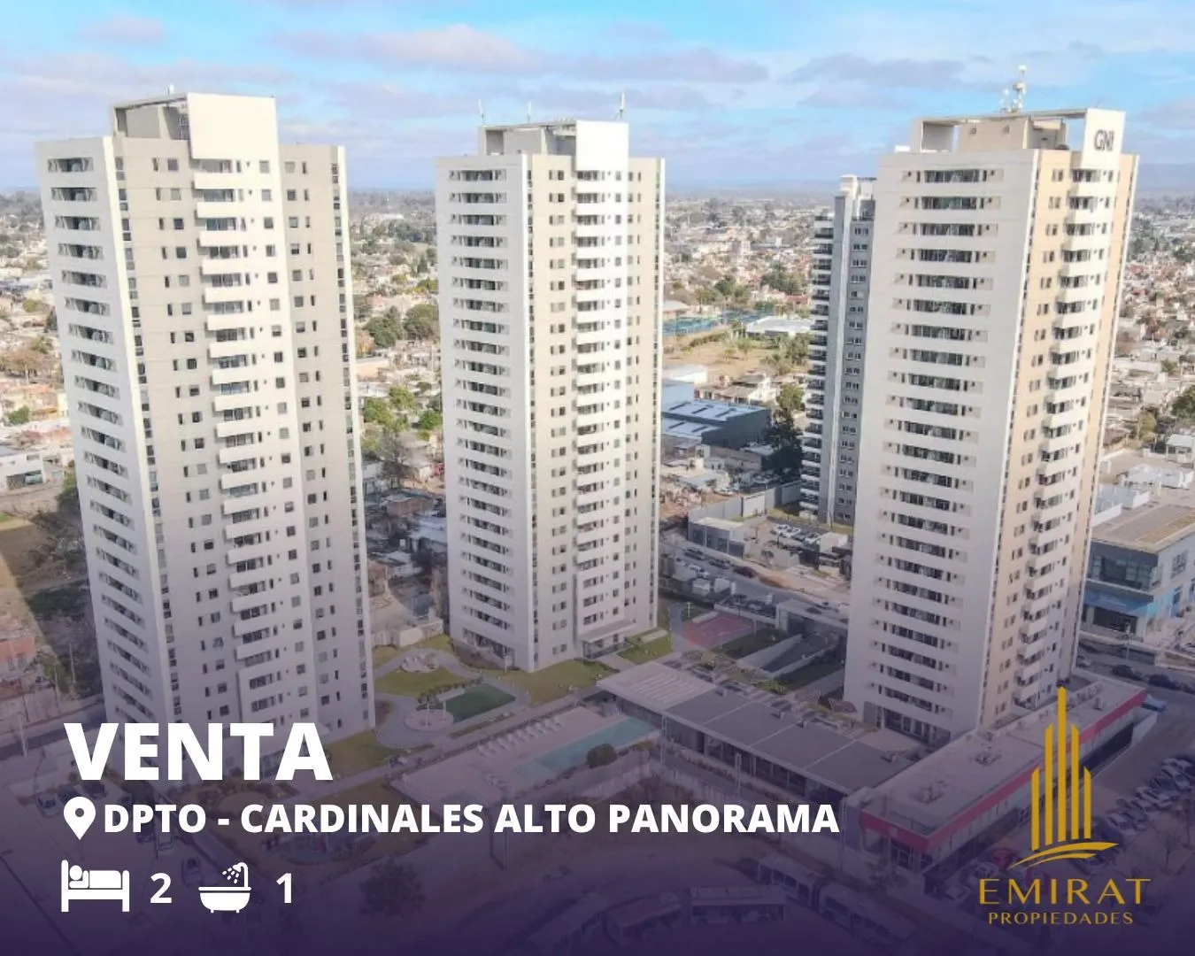 departamento en venta, dos dormitorios en Cardinales Alto panorama (amplia finan