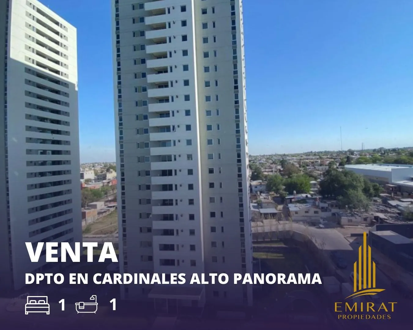 DPTO en venta, un dormitorio en Cardinales Alto Panorama