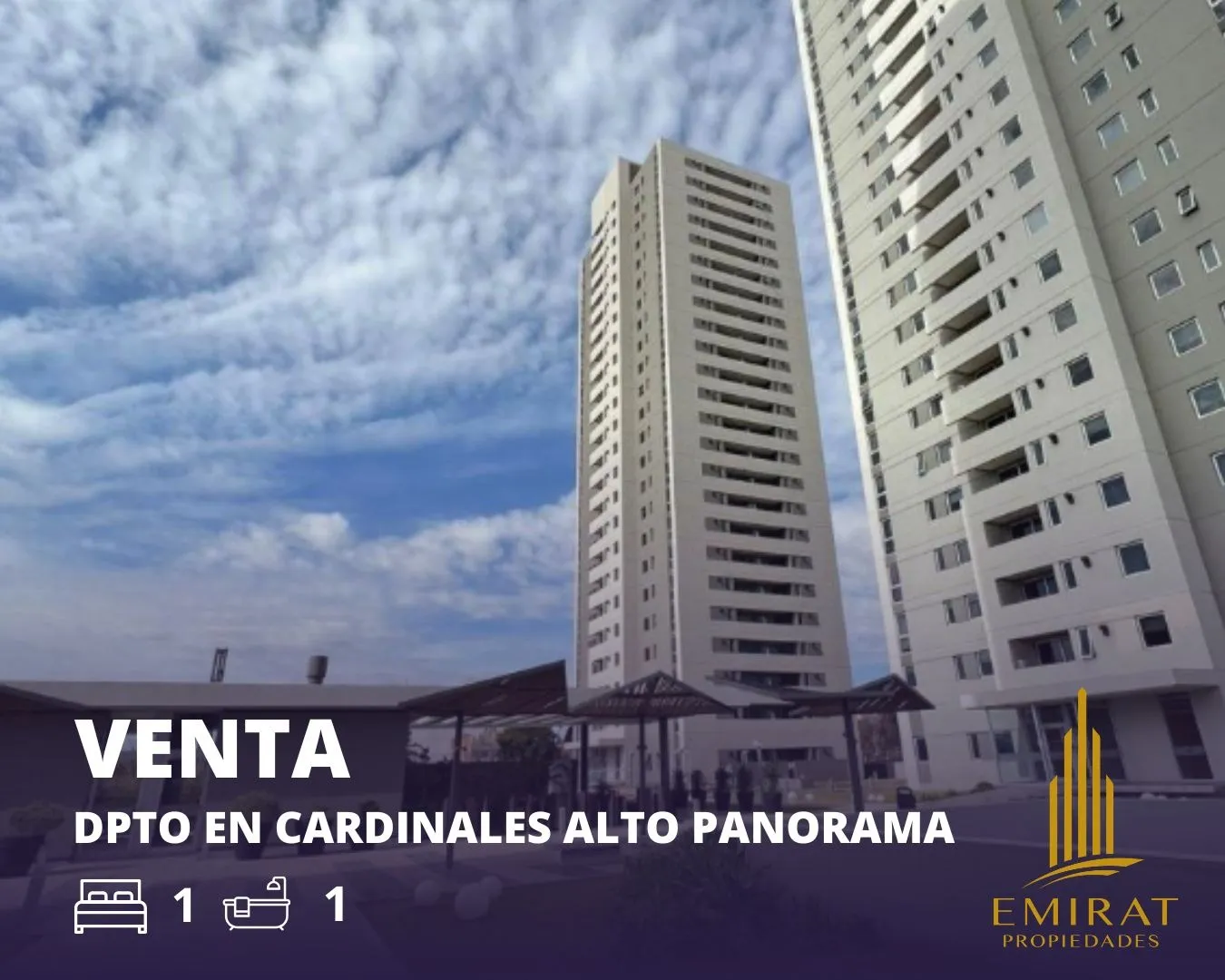 Monoambiente en venta en Cardinales Alto Panorama (amplia financiacion)