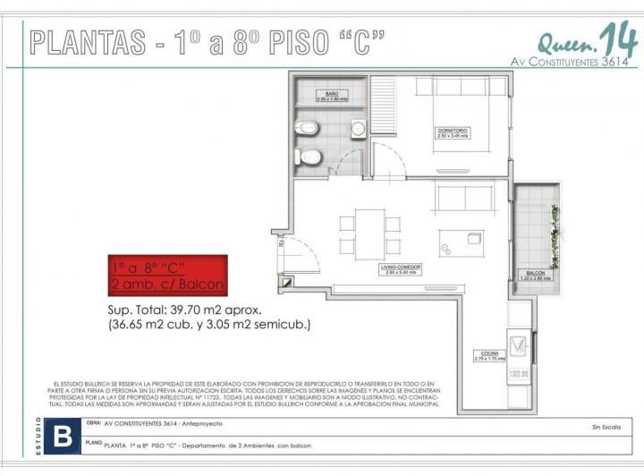 Departamento · 36m² · 2 Ambientes