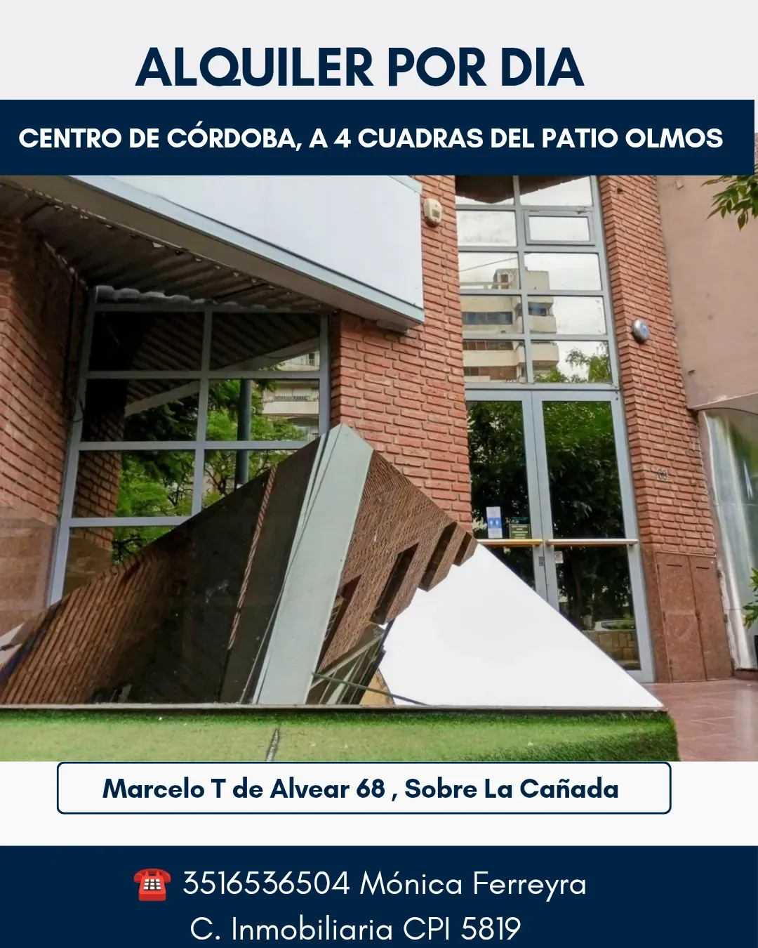 ALQUILO DEPARTAMENTO POR DIA, CENTRO DE CORDOBA