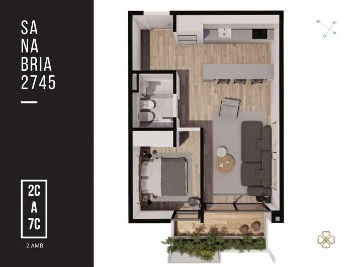 Departamento · 40m² · 2 Ambientes