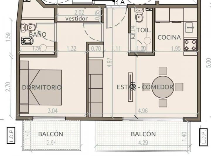 Departamento · 45m² · 2 Ambientes