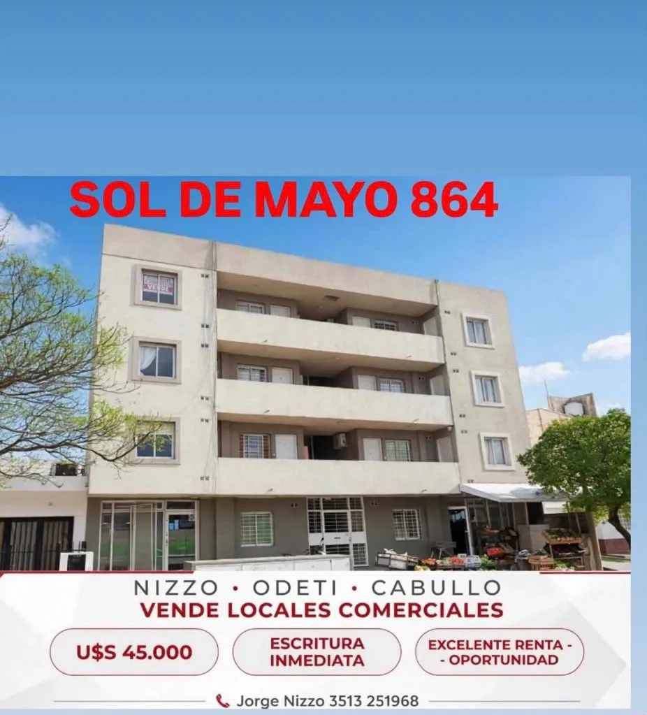 VENDO LOCAL COMERCIAL B° ALBERDI SOL DE MAYO 864 SALON PRINCIPAL FRENTE VIDRIADO CON PATIO  ESCRITURA"