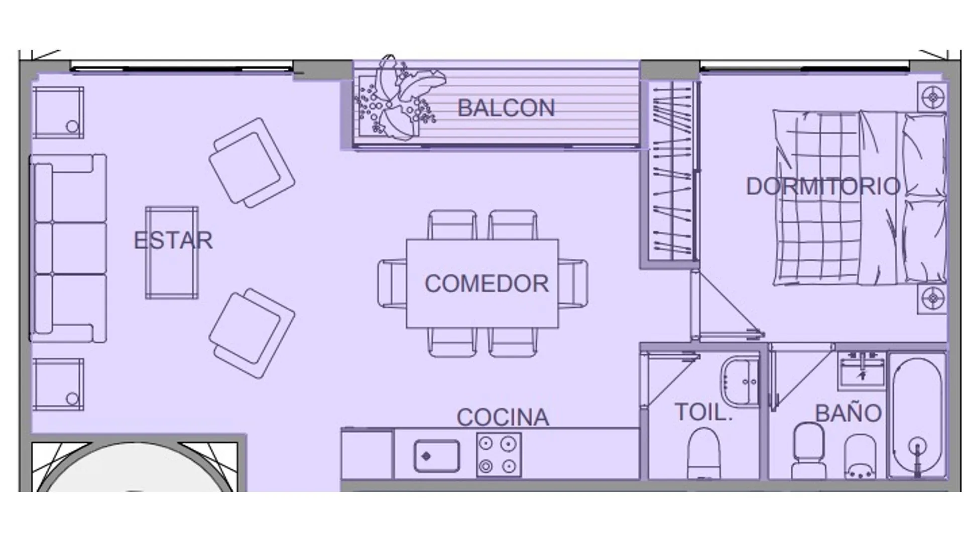 Departamento a estrenar  2 ambientes en 1° piso | Roca