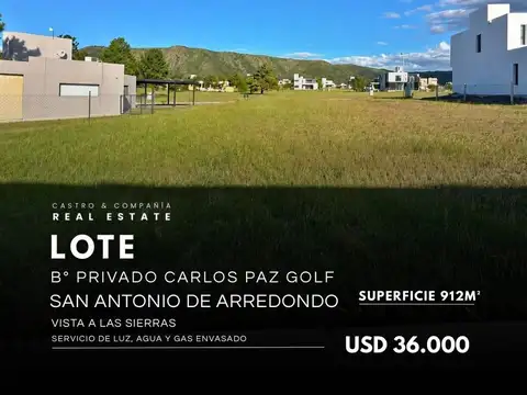 Terreno en Venta en Carlos Paz Golf, San Antonio de Arredondo