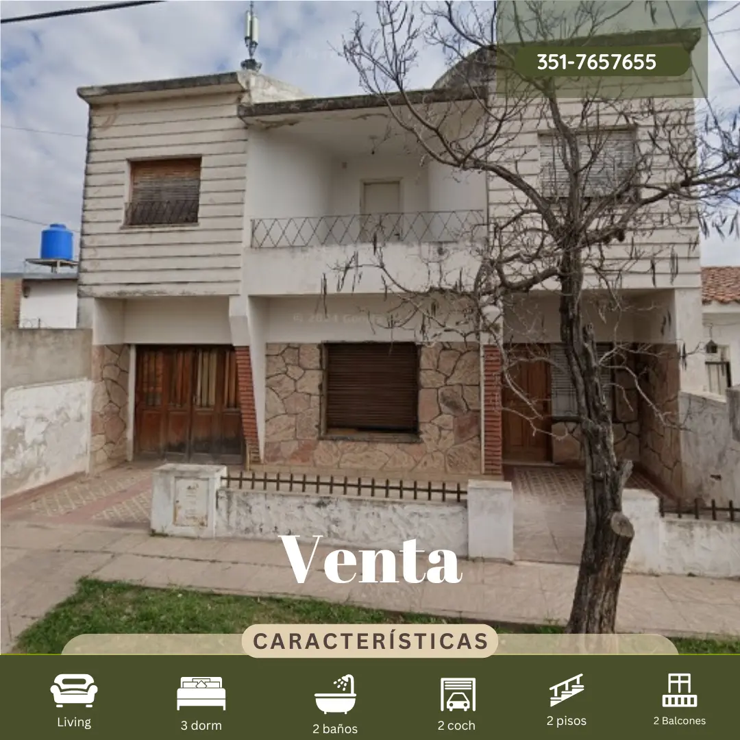 Vendo casa 3 dorm. c/coch. Villa Mafekin.