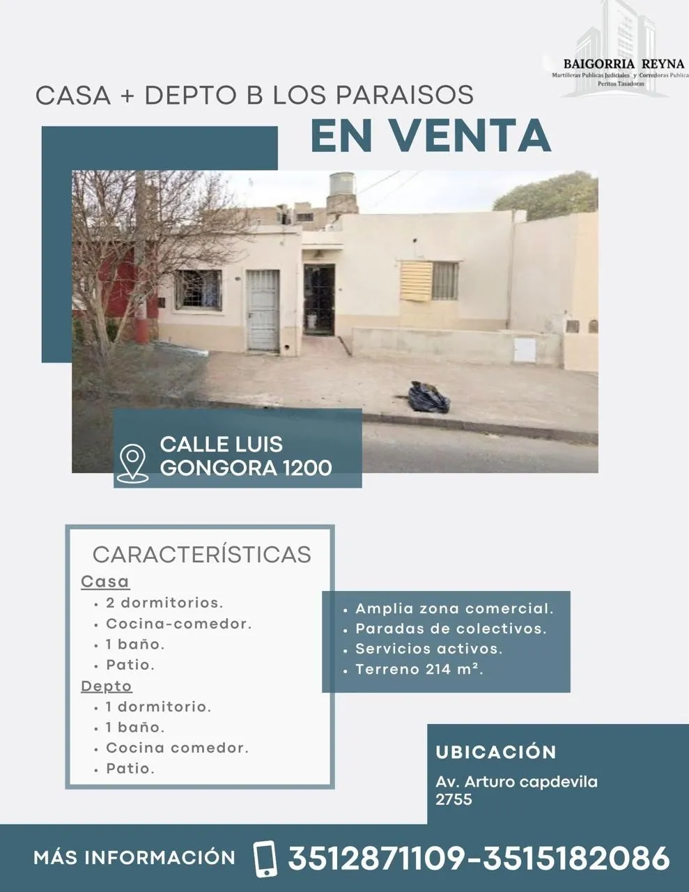 BARRIO LOS PARAISOS - CASA Y DEPTO EN VENTA