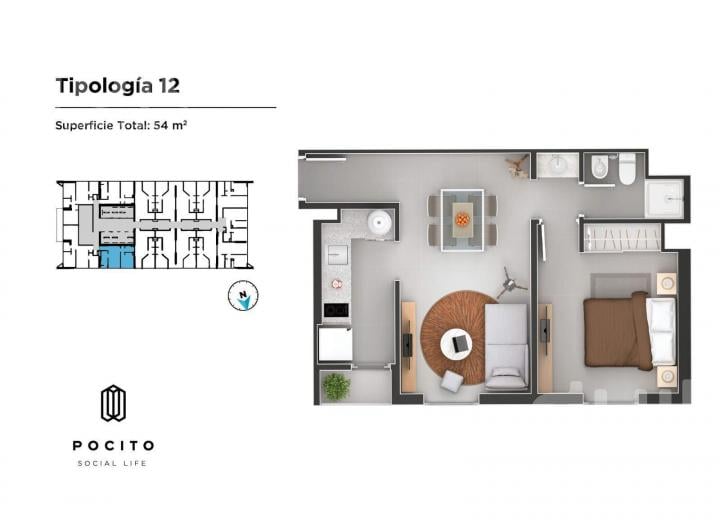 Departamento · 43m² · 2 Ambientes