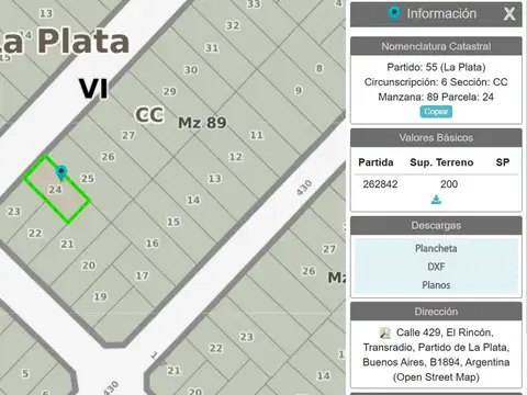Terreno en Venta en Villa Elisa, Partido de La Plata