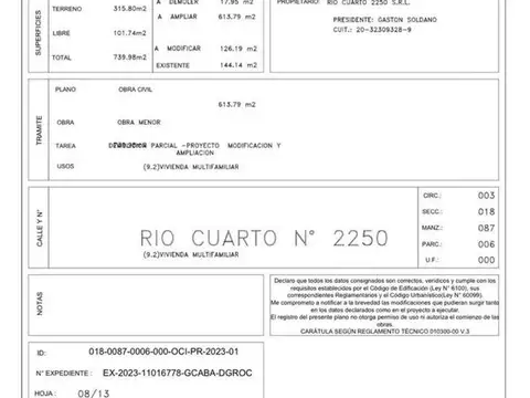 Terreno en Venta en Barracas, Capital Federal