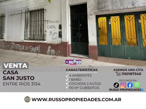 Casa en Venta en San Justo, Partido de La Matanza