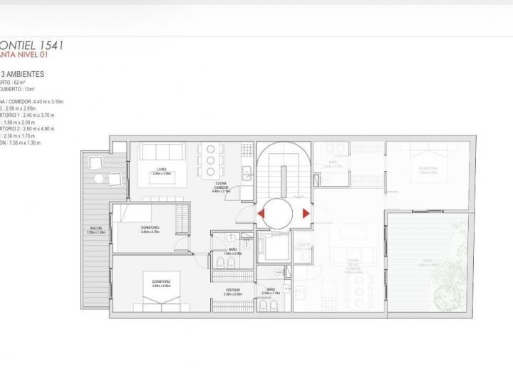 Departamento · 66m² · 3 Ambientes
